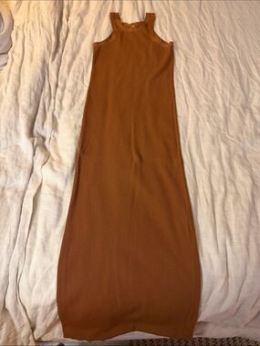 Toteme Sleeveless Maxi Dress in Rust Brown
